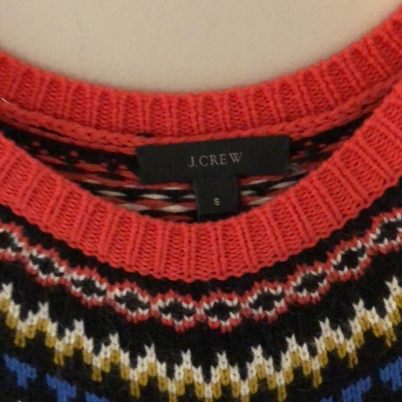 Jcrew Fair Aisle wool red/orange sweater Small - Picture 5 of 6